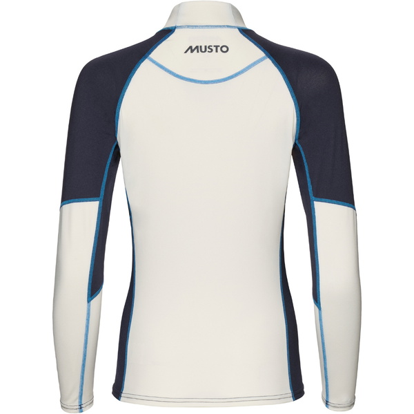 2026 Musto Camisola Feminina De Manga Comprida Em Lycra 82185 - Branca / Navy